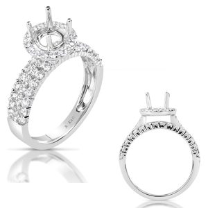 White Gold Halo Engagement Ring White Gold Halo Engagement Ring