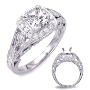White Gold Halo Engagement Ring White Gold Halo Engagement Ring