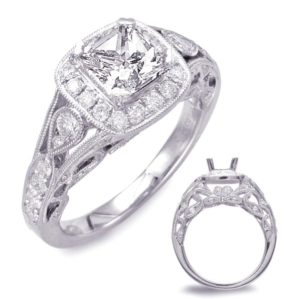 White Gold Halo Engagement Ring