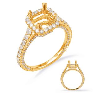 Yellow Gold Halo Engagement Ring