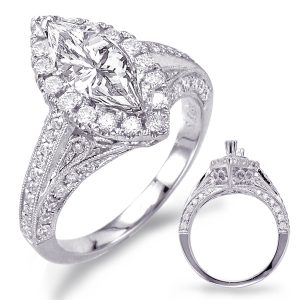 Platinum Halo Engagement Ring