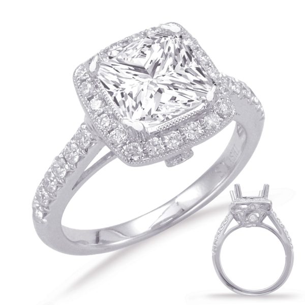 White Gold Halo Engagement Ring