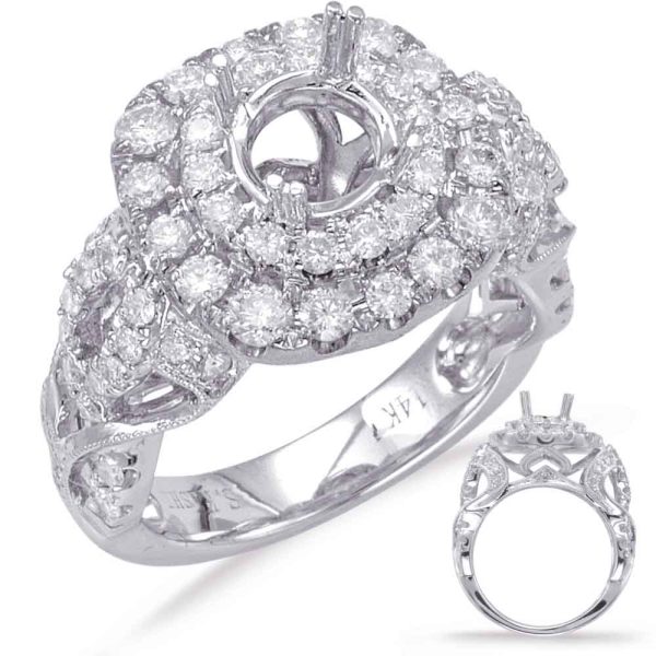 White Gold Halo Engagement Ring