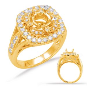 Yellow Gold Halo Engagement Ring