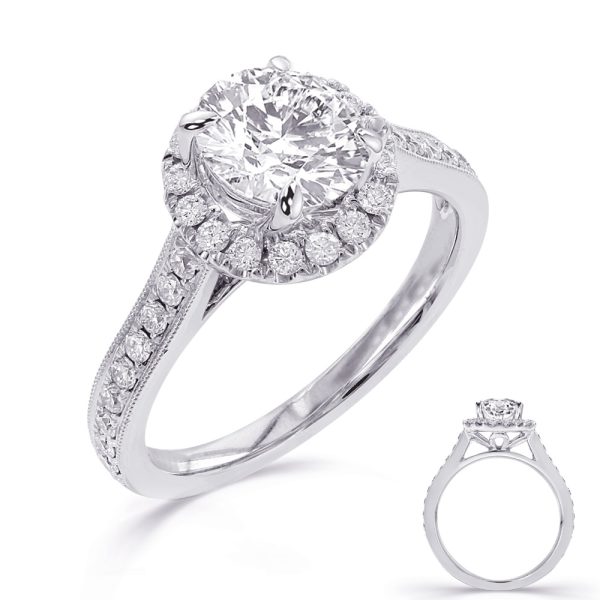 White Gold Halo Engagement Ring