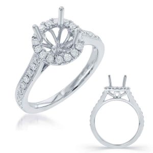 White Gold Halo Engagement Ring White Gold Halo Engagement Ring