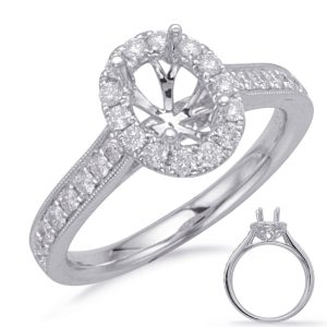 White Gold Halo Engagement Ring White Gold Halo Engagement Ring