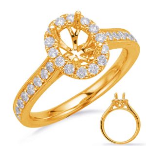 Yellow Gold Halo Engagement Ring