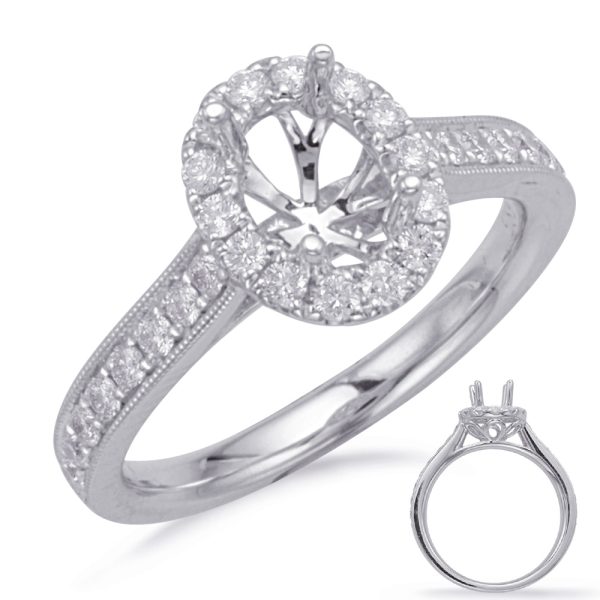 White Gold Halo Engagement Ring