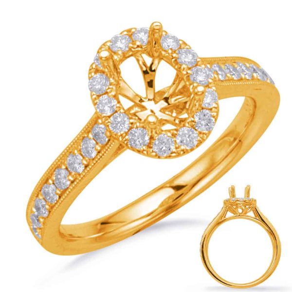 Yellow Gold Halo Engagement Ring