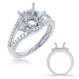 White Gold Halo Engagement Ring White Gold Halo Engagement Ring
