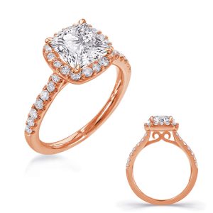 Rose Gold Halo Engagement Ring