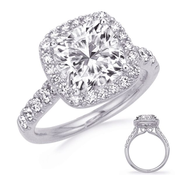 White Gold Halo Engagement Ring