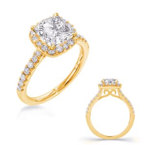 Yellow Gold Halo Engagement Ring