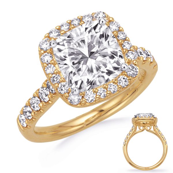 Yellow Gold Halo Engagement Ring