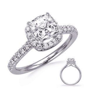 White Gold Halo Engagement Ring