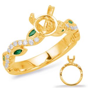 Yellow Gold & Emerald Engagement Ring