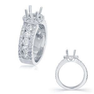 White Gold Halo Engagement Ring