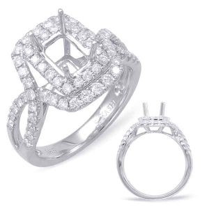 White Gold Halo Engagement Ring
