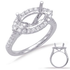 White Gold Halo Engagement Ring