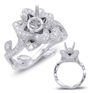 White Gold Halo Engagement Ring White Gold Halo Engagement Ring