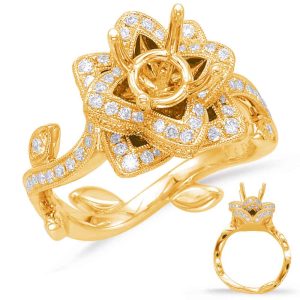 Yellow Gold Halo Engagement Ring