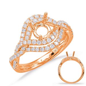Rose Gold Halo Engagement Ring