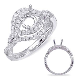 White Gold Halo Engagement Ring