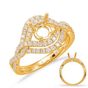 Yellow Gold Halo Engagement Ring