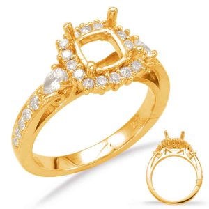 Yellow Gold Halo Engagement Ring