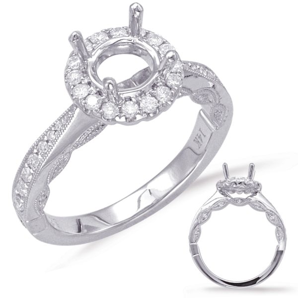 White Gold Halo Engagement Ring