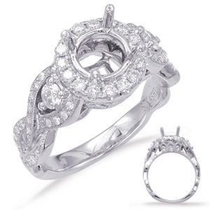 White Gold Halo Engagement Ring