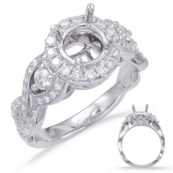 White Gold Halo Engagement Ring