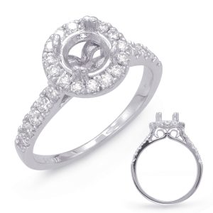 White Gold Halo Engagement Ring