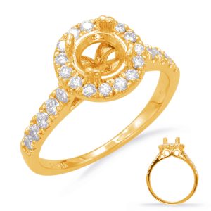 Yellow Gold Halo Engagement Ring
