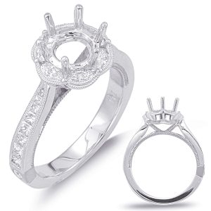 White Gold Halo Engagement Ring White Gold Halo Engagement Ring