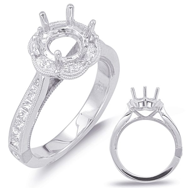 White Gold Halo Engagement Ring