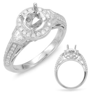 White Gold Halo Engagement Ring
