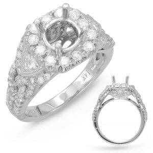 White Gold Halo Engagement Ring