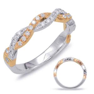 White & Rose Gold Matching Band