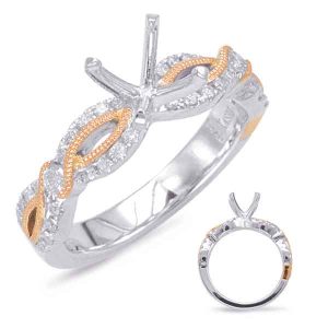 Rose & White Gold Engagement Ring