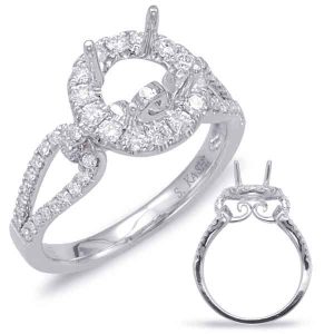 White Gold Halo Engagement Ring White Gold Halo Engagement Ring
