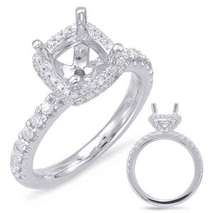 White Gold Halo Engagement Ring