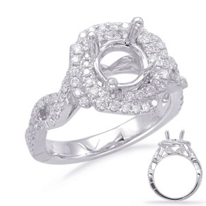 White Gold Halo Engagement Ring