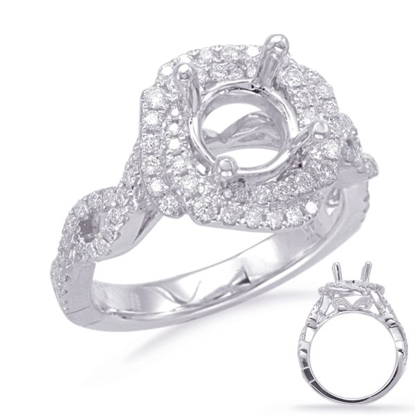 White Gold Halo Engagement Ring