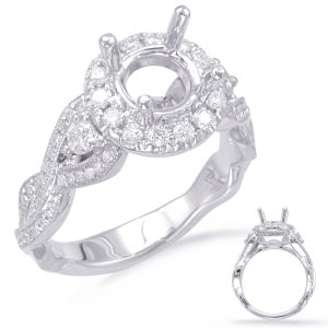 White Gold Halo Engagement Ring