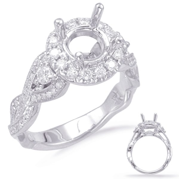 White Gold Halo Engagement Ring