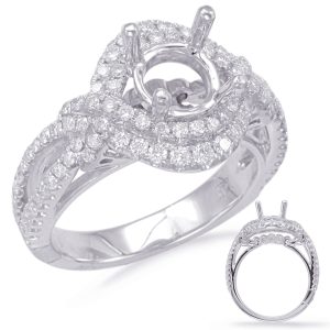 White Gold Halo Engagement Ring