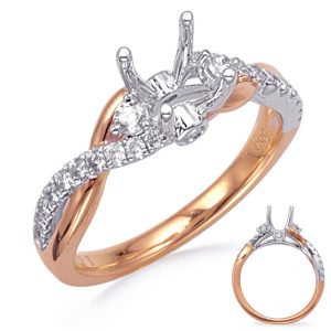 White & Rose Gold Engagement Ring