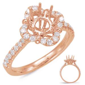Rose Gold Halo Engagement Ring Rose Gold Halo Engagement Ring